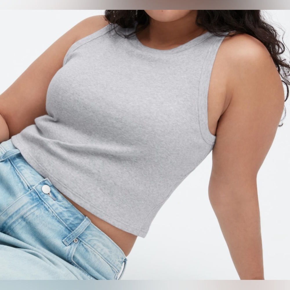 Uniqlo - Ribbed Cropped Sleeveless Bra Top (HEATHER GRAY)